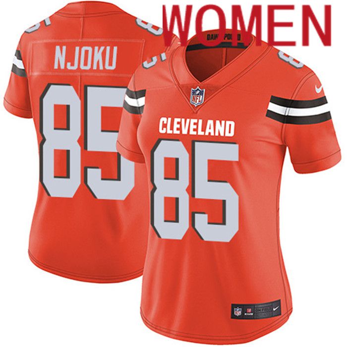 Women Cleveland Browns 85 David Njoku Nike Orange Player Game NFL Jersey